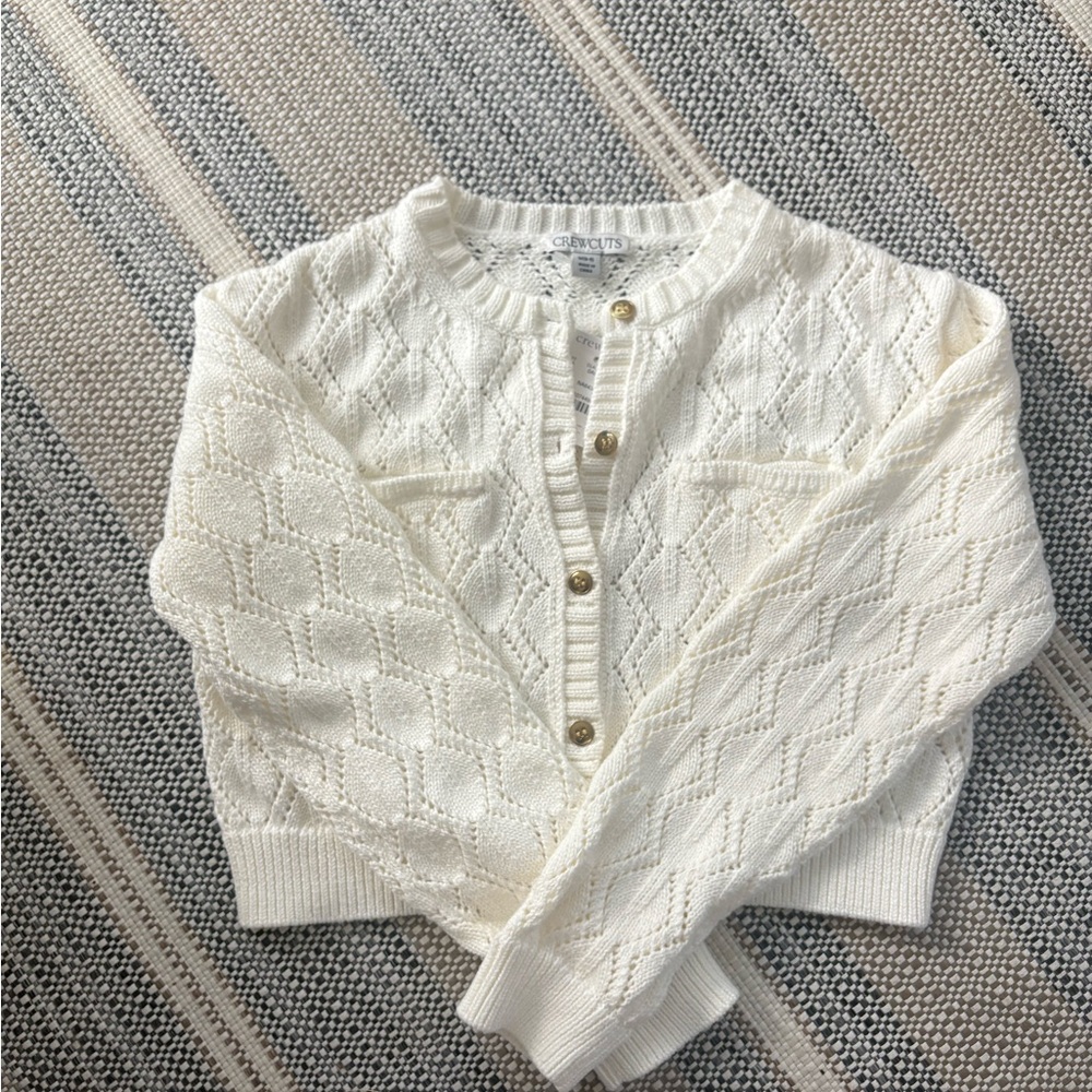 Girl’s Ivory Cropped Cardigan